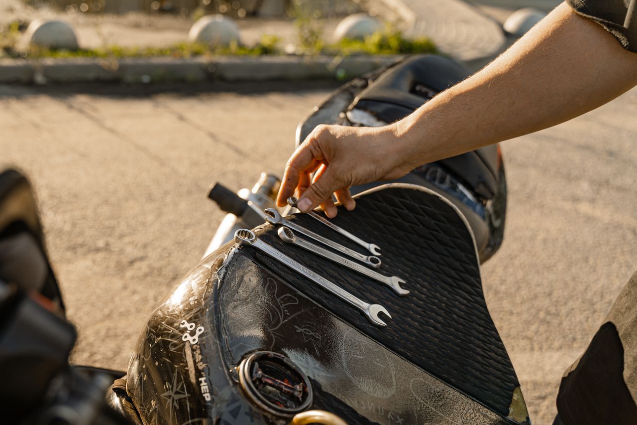 Tools on a motorcycle Tools on a motorcycle